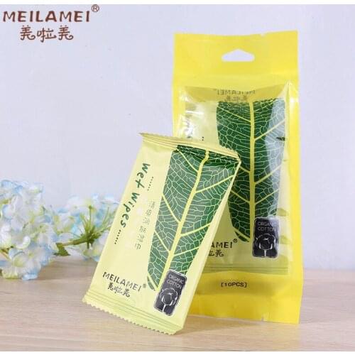 Skin Care Nonwoven Fabric 10 Pieces Wet Wipe Refreshing Moisturizing Beauty Cleansing E2091