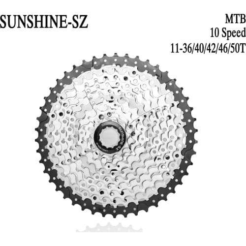 SUNSHINE MTB 10s Freewheel 10 Speed Cassette 11-36T 40T 42T 46T 50T K7 10v mtb sprocket for mountain bike Bicycle Part