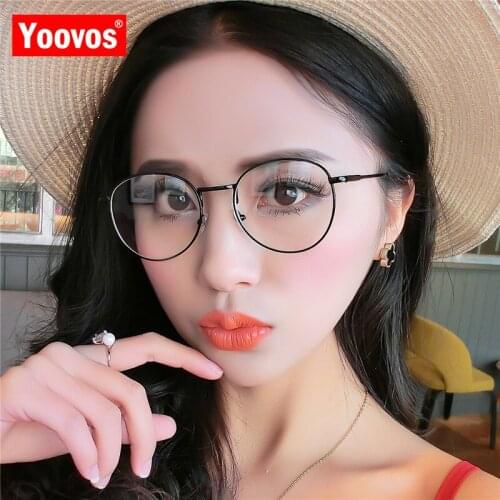 Yoovos 2021 Glasses Frame Women/Men Alloy Eyeglasses Frames Round Metal Glasses For Women Luxury Retro Okulary Gafas Para Leer