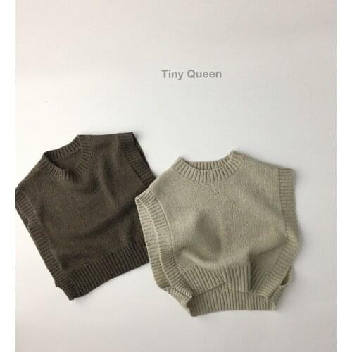 Toddler Round Neck Boys Winter Clothes Childrens Clothing Mori Fashion Pullover Vest Bottoming Shirt Sleeveless Girls Sweaters