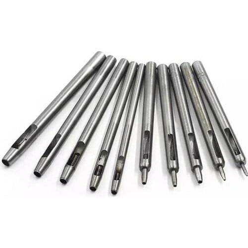 10pcs Belt Hole Puncher Steel Leather Punching Tool Set For DIY Handmade Clothing Handicraft Puncher Leather Crafts