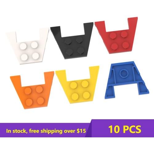 10PCS MOC Bricks 90194 Wedge Plate with Wedge Notch for Building Blocks Parts DIY Educational High-Tech Parts Toys