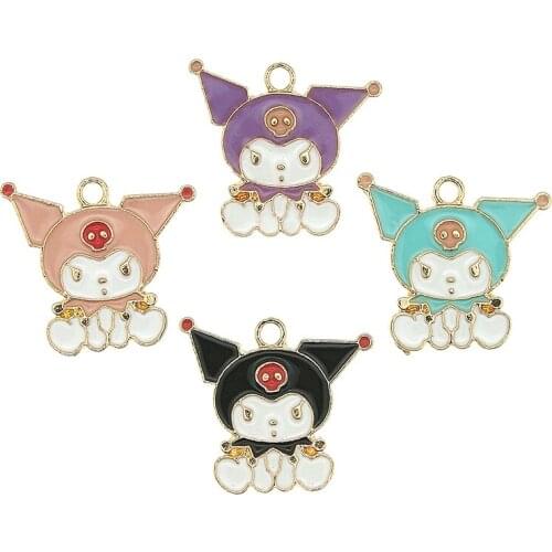 10pcs/lot Cartoon Small Demon Enamel Charms Gold Tone Lovely Charm Pendant DIY Earring Bracelet Finding Jewelry Accessories