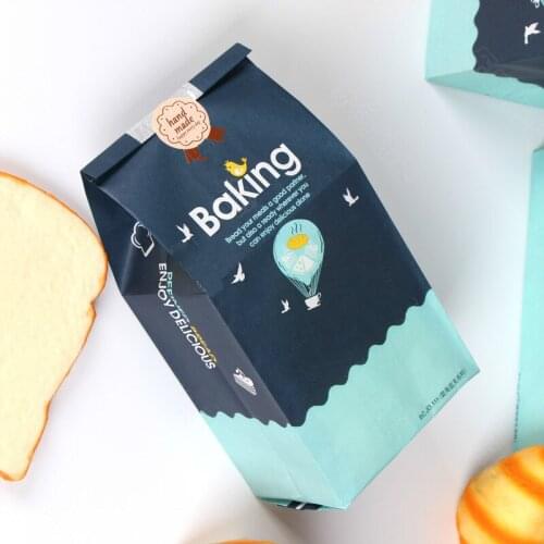 100 Pcs Bread Bag With Window Kraft Bag Paper Food Packaging White Baking Toast Bakery Bread Bags Sticker DIY Baking 31x21x9cm