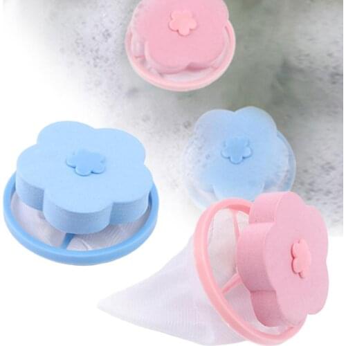 2Pcs Washing Machine Laundry Floating Hair Catcher Lint Mesh Filter Bag Pouch