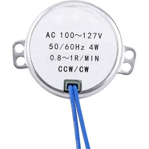 50/60Hz Synchronous Motor AC 100-127V 4W CCW/CW Rotary Motor(0.8-1RPM)