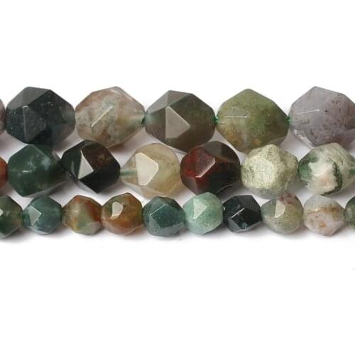 6/8/10mm Natural Faceted India Agates Stone Beads Round Loose Beads for Accessories Jewellery Making Diy Bracelet 15 inch