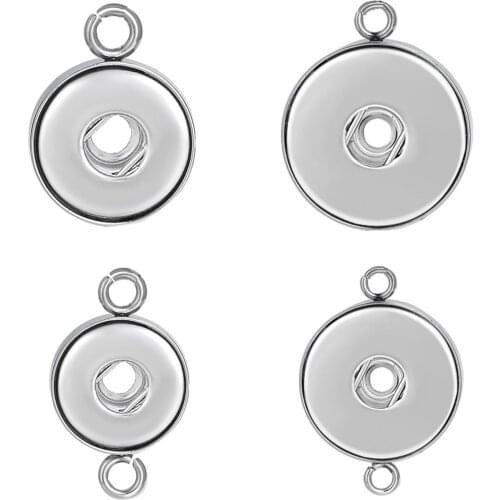 6pcs/lot Snap Jewelry Findings Stainless Steel Snap Button Pendant Fit 18mm 12mm Snap Necklace Buttons Bracelet DIY Accessories
