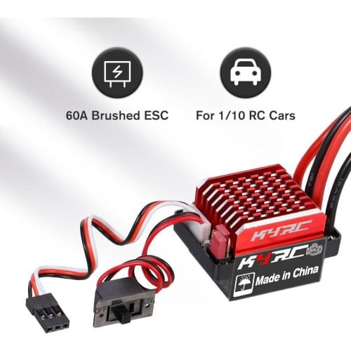 60A ESC RC Car ESC Brushed Electric Speed Controller for 1/10 Traxxas TRX4 Trx6 D90 HSP RC 4WD Tamiya Axial SCX10 HPI DIY RC Car