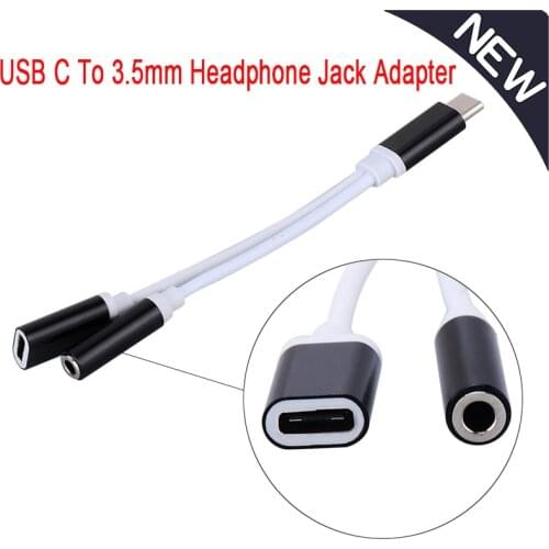 2 In 1 USB C To 3.5mm Headphone Jack Adapter Type C Charge Audio Aux Adaptor for Samsung S20 Ultra Note 20 10 Plus S21 Ipad Pro