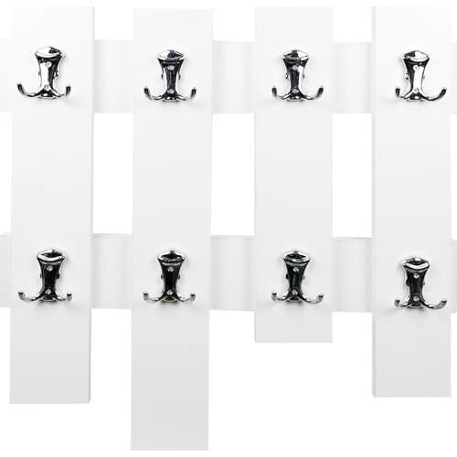 Bayz White Fence Dress Robe Hook Wall Mounted Decorative Product