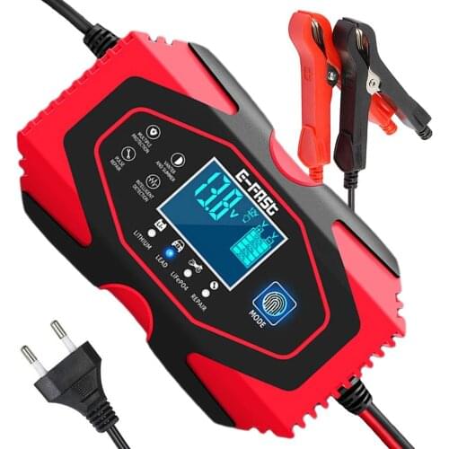 12v 6A /24v 3A Car Battery Charger Full Automatic with Digital LCD Display Power Puls Repair Chargers Lithium Wet Dry Lead Acid
