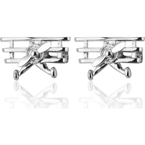 C-MAN Luxury shirt Silvery plane cufflink for mens Brand cuff buttons cuff links High Quality abotoaduras Jewelry