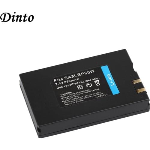 Dinto 1pc 850mAh IA-BP80W IA BP80W IA-BP80WA Li-ion Camera Battery for Samsung SC-D381 SC-D382 D385 DX103 VP-DX100i BP 80W
