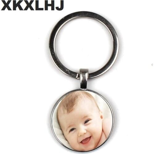 Handmade Personality Photo Family Photo Baby Child Dad Mom Brother Sister Grandparents Family Portrait Keychain Private Custom