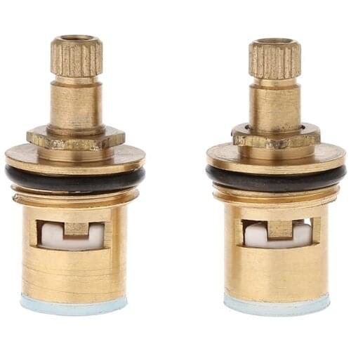 2pcs Standard 1/2 Ceramic Faucet Cartridge Water Mixer Tap InnerDisc Valve Quarter Turn