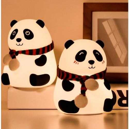 Chinese Panda Baby LED Night Light Kids Cartoon Animal Lamp Childrens Bedroom Toys Gifts Mood Light Decoration Dropship
