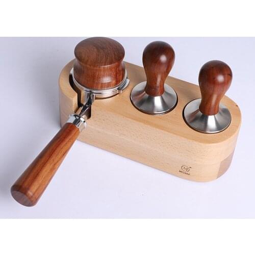 Solid Wood Red Gem Coffee Powder Press 58mm/51mm Powder Hammer 304 Stainless Steel Espresso Filling And Pressing