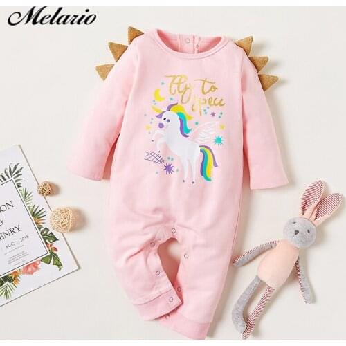 Melario New Newborn Baby Clothing Cartoon Unicorn Baby Boys Girls Clothes Baby Rompers Infant Rompers Kids Baby Girls Clothing