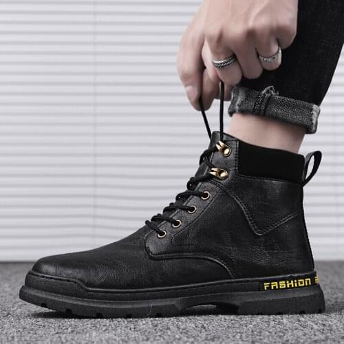 Sneakers mens work dress mens Mens MEN top Winter men hightop ANKLE chelsea BOOTS shoes boot leather coturno ankle winter for