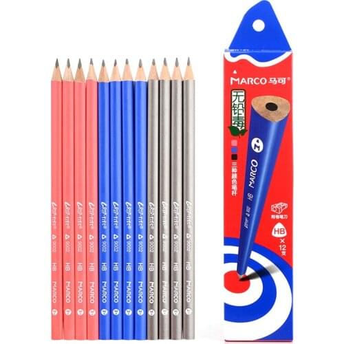 Marco 9002 Non-toxic colorful Triangle High Quality Standard Pencils 2H/2B/HB Professional School Stationery Office Supplies