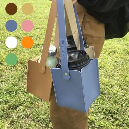 PU Leather Cake Cup Holder Insulation Portable Durable Outer Packaging Coffee Milktea Cup Holder Outdoor Travel