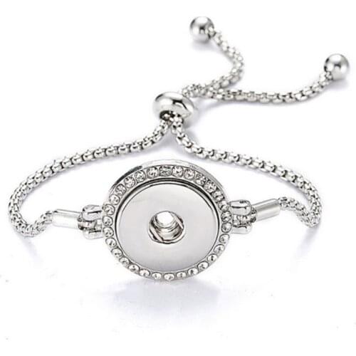 Newest Adjustable Snap Button Bracelet Metal European & American Charms Bracelet For Women 18mm Snap Button Jewelry