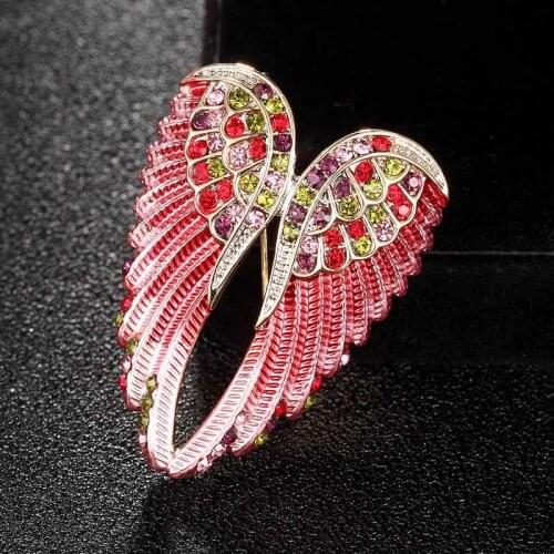 New Arrival Red colorful angle wings brooches jewelry Brand Enamel Pin Brooches Kids Girls Clothes Accessories womens broches