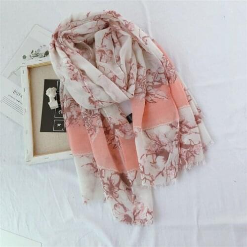 New Chinese style women floral printed scarf girls see through sunscreen wrap scarf for lady free shipping