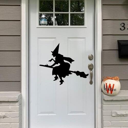 New Fashion Design Halloween PVC Window Decoration Horror Broom witch Window Ghost Home Decoration Hunted Party Decoration