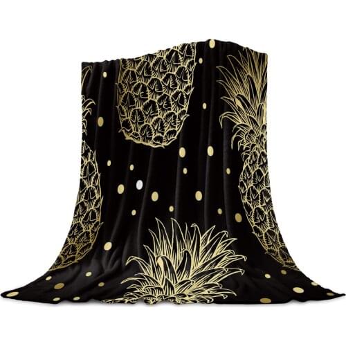 Living Room Sofa Blanket Pineapple Pineapple Dots Fruit Children Soft Throw Blanket Travel Airplane Hotel Portable Thin Blanket