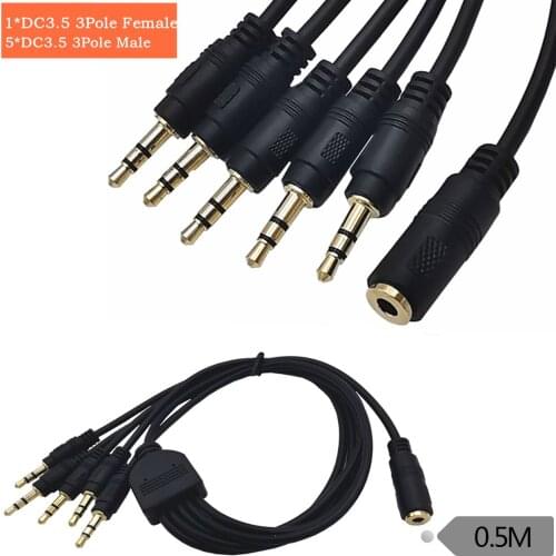 At the same time use 3.5mm 3-level female one-point five-male audio cable mobile phone headset speaker computer audio cable