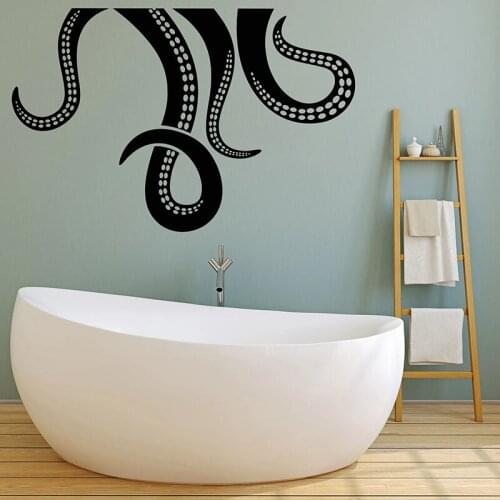 Octopus Tentacles Wall Decal Ocean Animal Nautical Vinyl Sticker Kid Bedroom Bathroom Seafood Restaurant Interior Decor Art E582