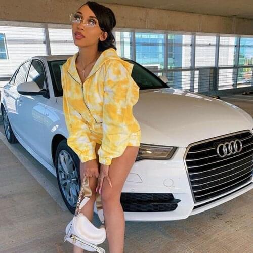 Casual Sporty Two Piece Set Women Tracksuit Zipper Up Hooded Crop Top and Shorts Sets Fitness Joggers Sweat Suit Matching Sets