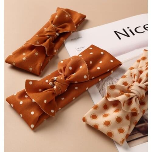 Vintage Baby Headband For Girls Hair Bows Head Wrap Printing Kids Autumn Winter Turban Children Party Hairbands Hot Sale
