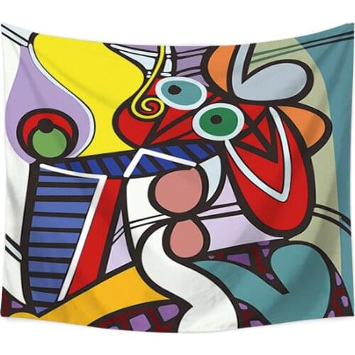 Psychedelic Tapestry Oil Painting Wall Hanging Flower Starry Sky Van Gogh Masterpiece Hippie Wall Carpet Home Decor Beach Mat