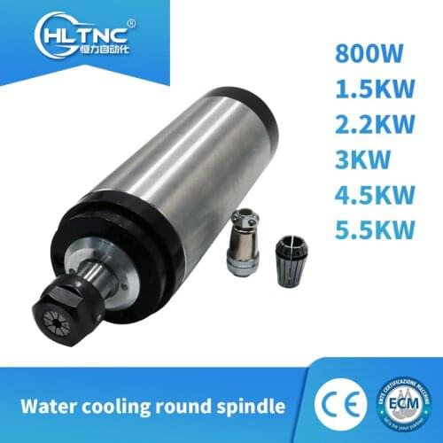 Free/fast shipping 1 pcs 0.8/1.5/2.2/3/4.5/5.5KW water cooled spindle with ER11/16/20 collect in machine tool for CNC milling