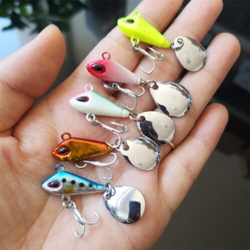 Swolfy 5PCS/lot Metal Mini VIB With Spoon Fishing Lure 5g/10g/15g/20g Crankbait Vibration Spinner Sinking Bait fishing tools