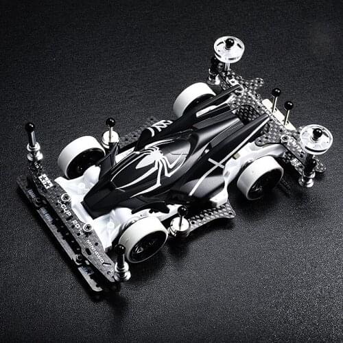 Tamiya Mini 4WD Car Model Black Spider Thunder Shot With AR Chassis Upgrade Modify Kit