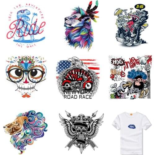 Iron-on Transfers for Clothing Patches Clorhing Stickers for Jackets Stripe Rock Diy Punk Patch Fusible Vinyle Thermocollant C