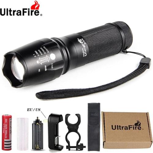 UltraFire Zoomable Flashlight LED T6 / L2 Torch Tactical Camping Lantern Ultra Bright flash bike headlight searchlight