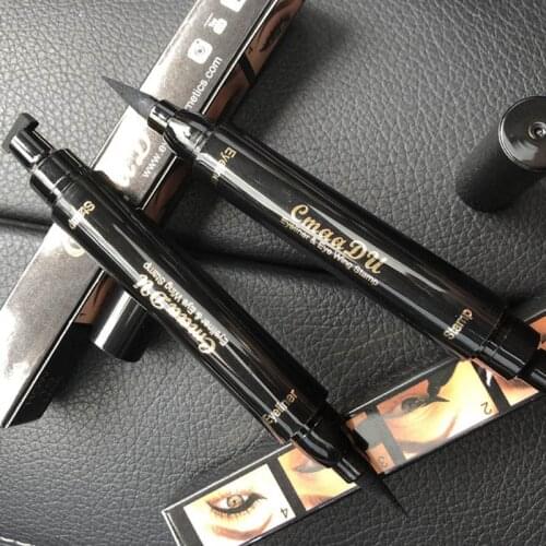 2019 Double Ended Eyeliner Pencil Waterproof Makeup Wing Shape Black Eye Liner Stamp Cosmetic