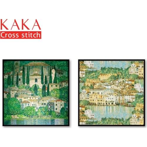 Cross stitch kits,Embroidery needlework sets with printed pattern,11CT-canvas for Home Decor Painting,Landscape Full NCKS130