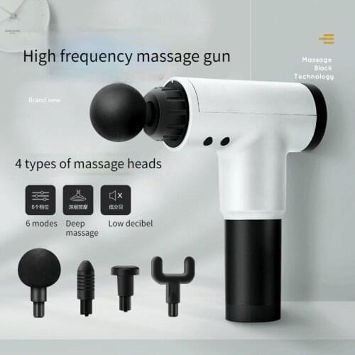 High Frequency Fascia Gun Muscle Relaxer Deep Vibration Electric Relaxing Massage Gun 4 Types Massage Heads 6 Speeds Easy Carry