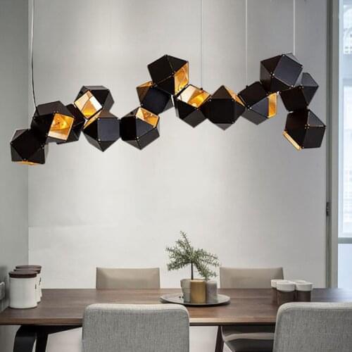 Welles STEEL Long Chandelier White Black Industrial Loft Vintage Chandelier Living room Bedroom Kitchen scandinavian chandelier