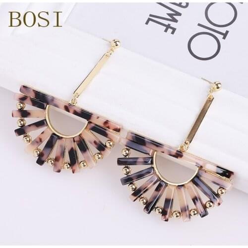 2019 Acrylic Resin Earrings For Women Boho Geometric Big Long drop Earings Trendy Statement Fashion Acetate Handmade Luxury New