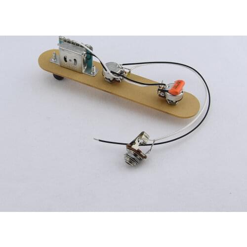 1 Set Electric Guitar Wiring Harness ( 2x 250K Pots + 3-Way Switch + Jack ) With Control Plates For TL ( #1096 )