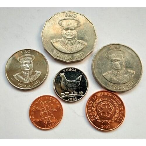 Tonga 1 Set 6 Pieces Coins Old Original Coin Collectible Edition Real Rare Commemorative Random Year