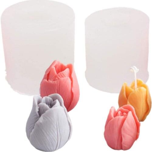 1Pcs 3D tulip flower Soap mold Silicone mold for Soap making candle chocolate silicone mould