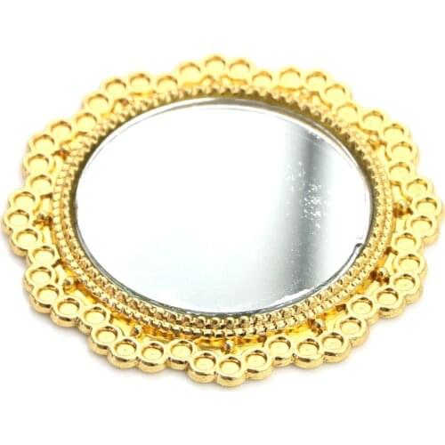 1PCS 1:12 Scale Mini Mirror For Dollhouse Miniatures Metal Mirror Mini Cosmetic Mirror Doll House Toy